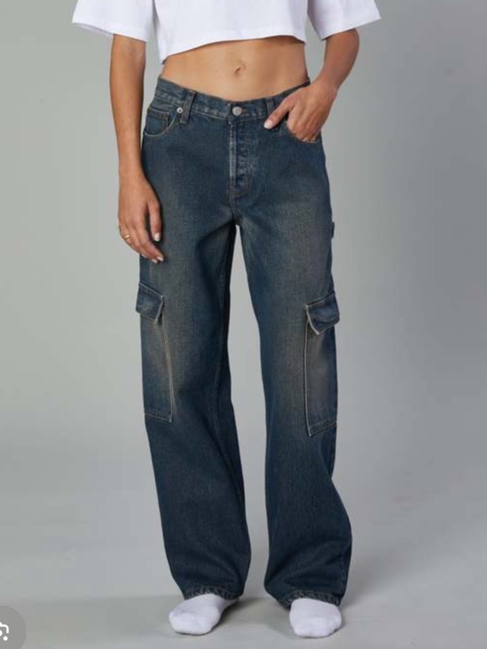 STILL HERE charlie cargo jeans - dark wash